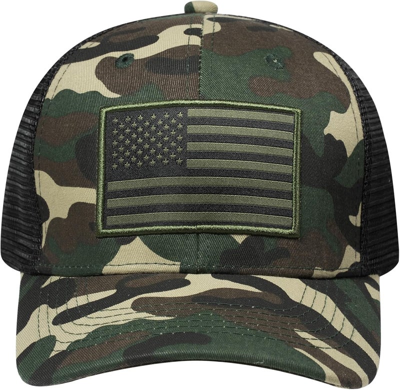 AURR American Flag Trucker Hat, Patriotic Baseball Cap for Men & Women, Breathable Mesh Adjustable Snapback, USA Flag Patch - Image 2